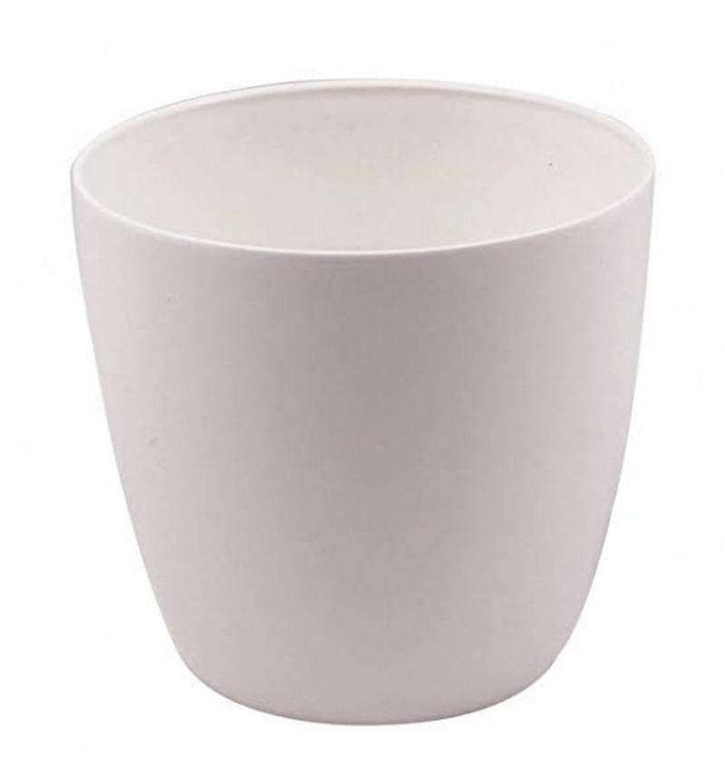 Home Square Roots Plastic planters White round planter (25 cms)