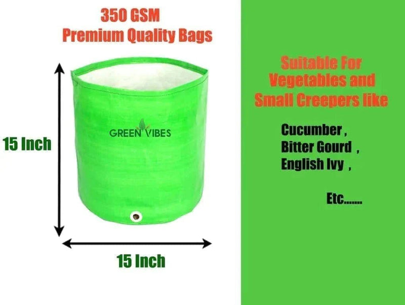 Ranjith HDPE Grow Bags Grow Bag 15x15 Inch Pack of 3 | Terrace Gardening Grow Bags | For Vegetable Plants