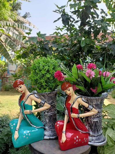 SOMA KAYAL Planter Basket Lady Planter (TABLE DECOR) Basket Lady Planter-Urban Plants