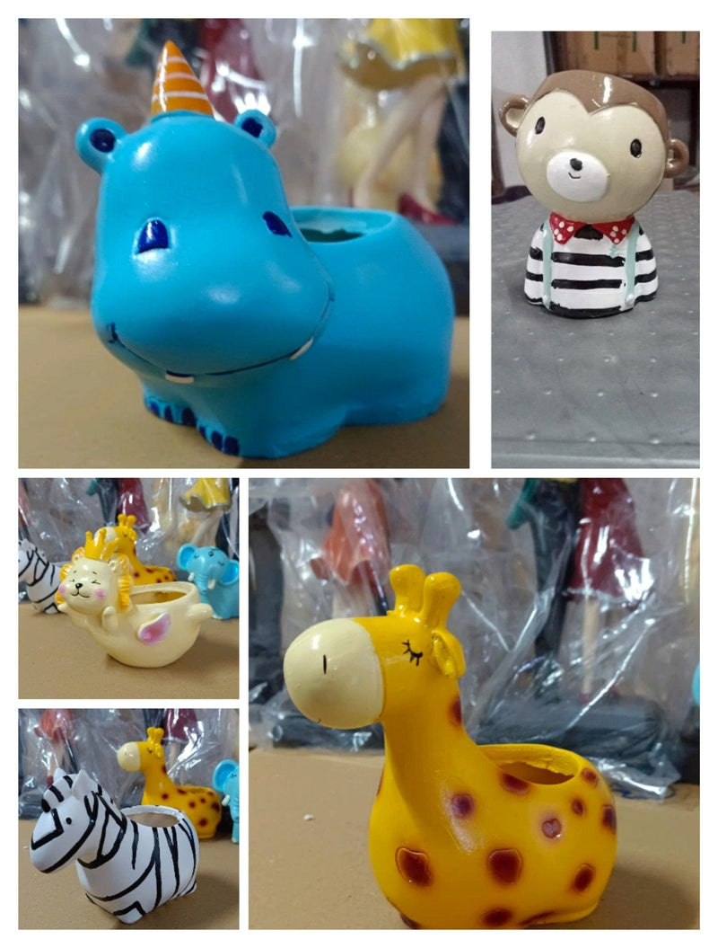 Urban Plants™ Pack of 5 Buy Small animal resin planter ( cute )