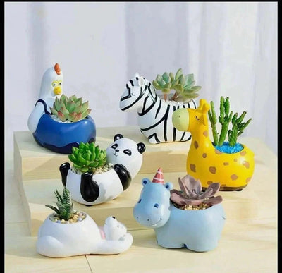 Urban Plants Pots & Planters Buy Small Animal Resin Planter Set - 6 planters Buy Small Animal Resin Planter Set - 6 planters-Urban Plants