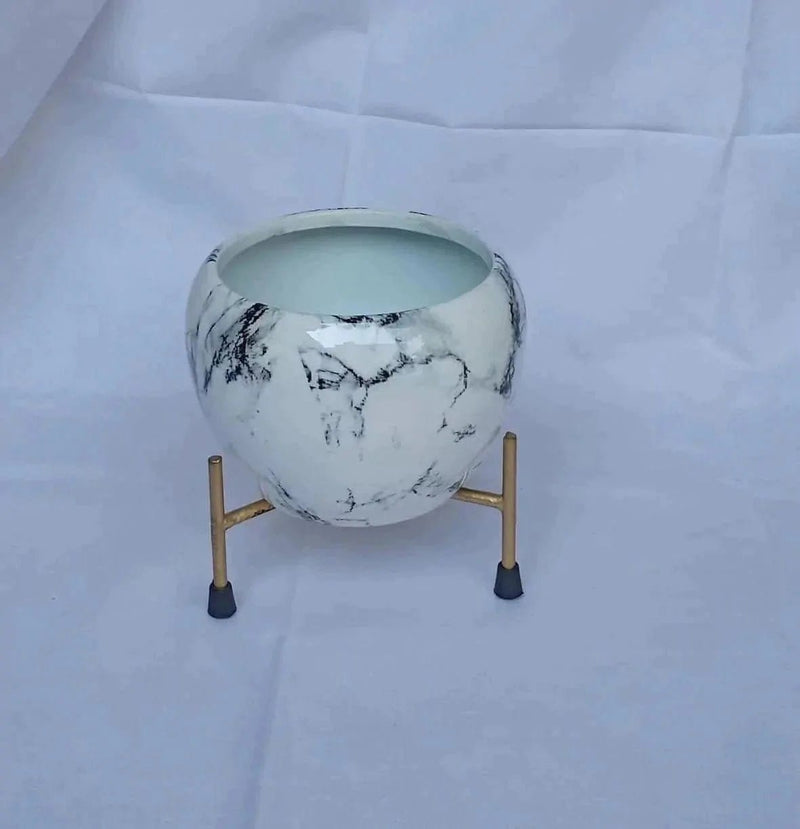 Urban Plants Pots & Planters Marble Buy Decorative Metal Planters with Stand Buy Decorative Metal Planters with Stand from Urban Plants-Urban Plants