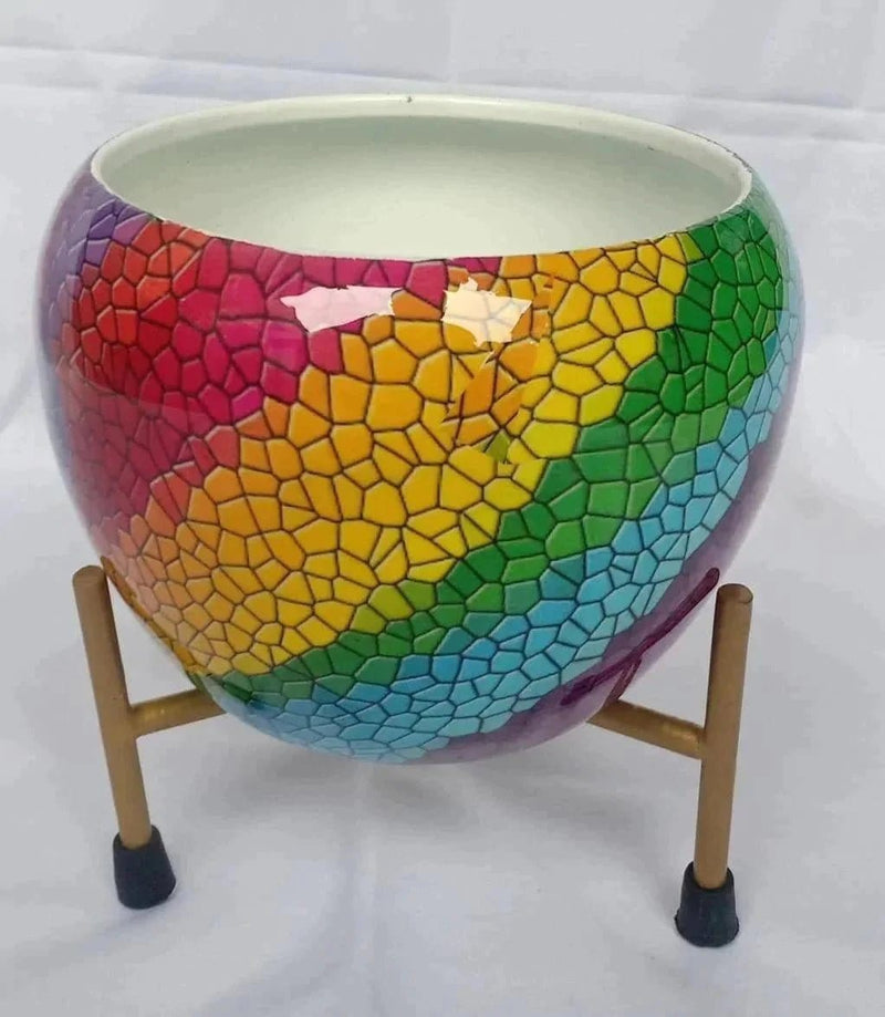 Urban Plants Pots & Planters Rainbow Buy Decorative Metal Planters with Stand Buy Decorative Metal Planters with Stand from Urban Plants-Urban Plants