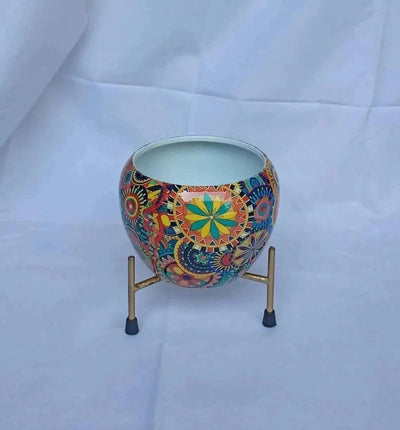Urban Plants Pots & Planters Rangoli Buy Decorative Metal Planters with Stand Buy Decorative Metal Planters with Stand from Urban Plants-Urban Plants