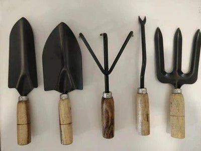 Urban Plants Tools Buy Wooden Handle Gardening Tools Combo - Set of 5 Buy Gardening Tools Combo Online from Urban Plants 