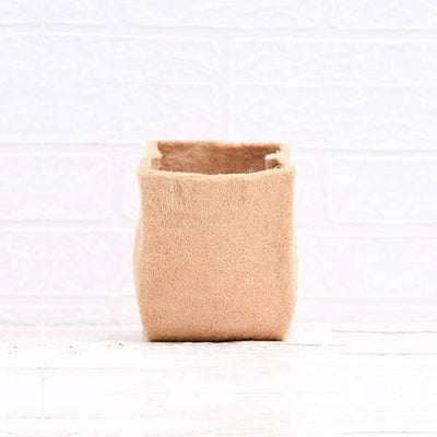 Urban Plants grow bag 5 inch (13 cm) Eco Friendly Jute Grow Bag (Brown) (set of 2)