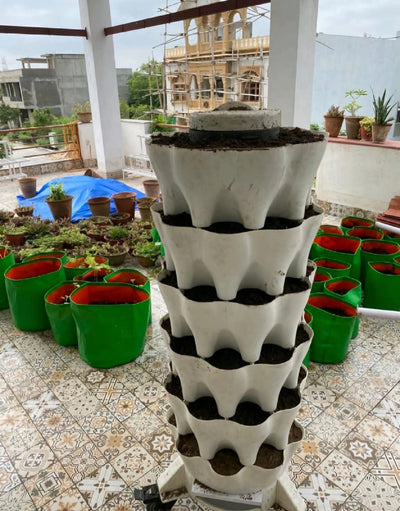 Urban Plants planter Buy Vertical Garden Tower with Composter/ without Composter Buy Portable Vertical Garden Tower - Beautification & Landscaping Product