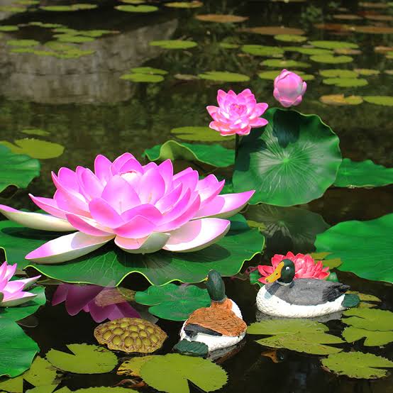 Avyaan’s green earth Diwali decor Artificial Floating Foam Lotus Flower (Set of 2) Buy Artificial Floating Lotus Online