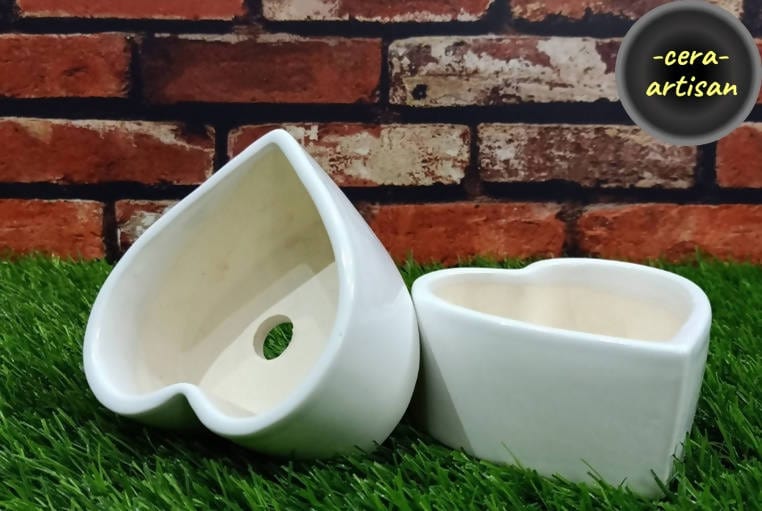 Cera Artisan Ceramic Pot White Ceramic Heart shaped planter White Ceramic Heart Shaped Pot Buy White Ceramic Heart Shaped Pots from Urban Plants 