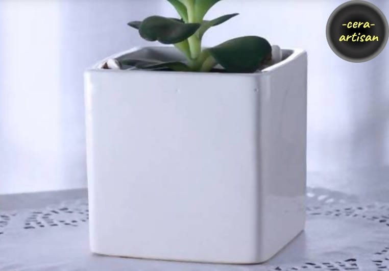 Cera Artisan Pot Square Ceramic Planter Square ceramic Pot (White) Buy Square Ceramic Pots Online From Urban Plants