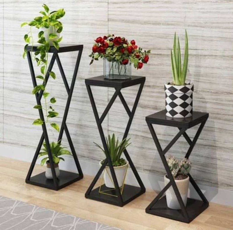 Creations Metal Fabrications Metal Pot Stand - Metal Flower Pot Stand Online India - Vertical Garden Pot Stands Creations Designer X Shaped Metal Stand (Set of 3) Buy X Shaped Metal Stand Planters  Online from Urban Plants 