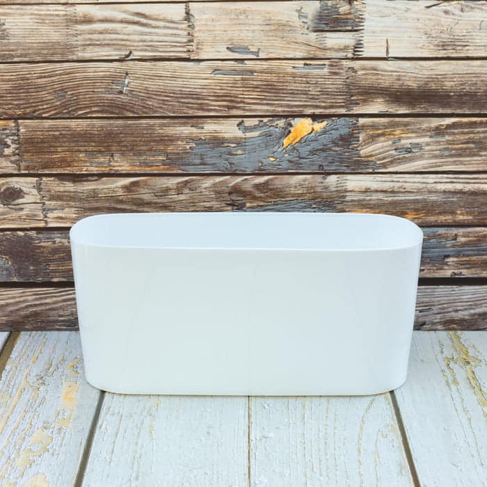 Home Square Roots Planter Oval Plastic Planter (White) (40cms) Oval Plastic Planter (White) (40cms)-Urban Plants