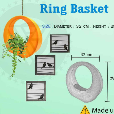 Kaay Enterprise FRP pot RED colour FRP hanging Ring basket Pot FRP Hanging Ring Basket Pot