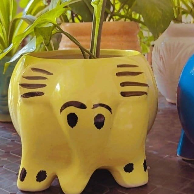 Maa shakumbhari Devi nursery Ceramic elephant Shape pot Ceramic pots