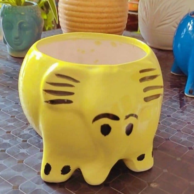 Maa shakumbhari Devi nursery Ceramic elephant Shape pot Ceramic pots