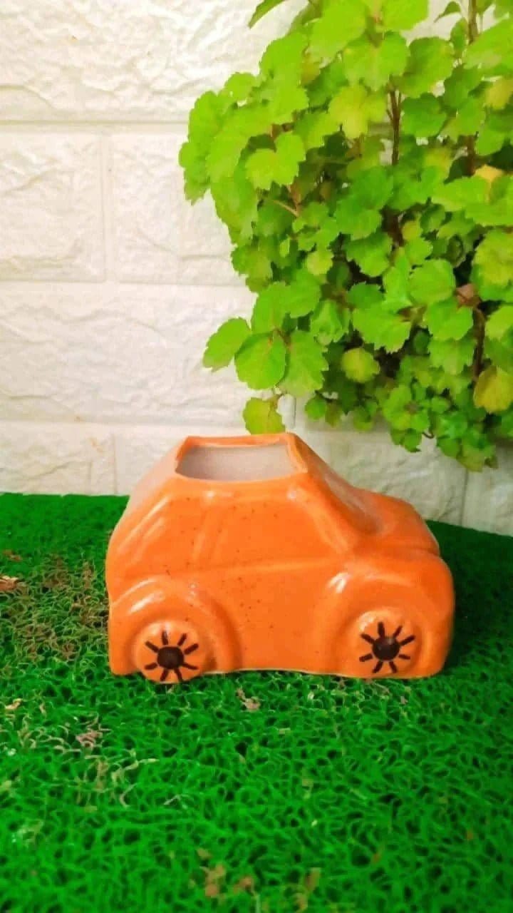 Plants and Lifestyle Ceramic Pots Brown Car Ceramic Pot Buy Ceramic Pot Online from Urban Plants 