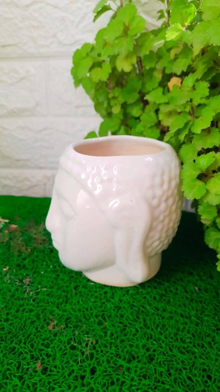Plants and Lifestyle Pots White Buddha Ceramic Pot Buy Buddha Face Pot | Indoor Pots from Urban Plants 