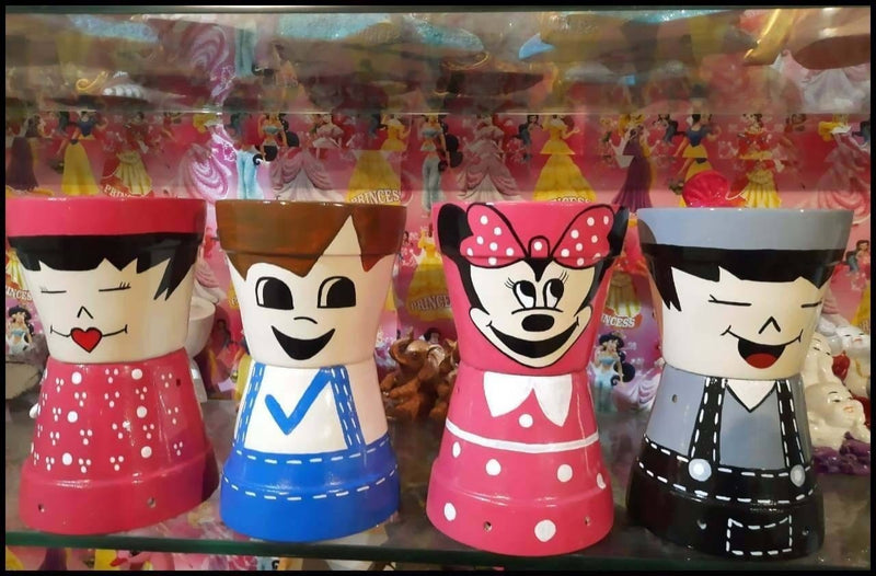 Spacio Decor Pots Pots Ceramic Dolls Set of 4