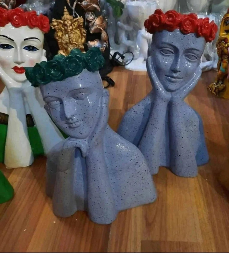 Spacio Decor Pots Pots Floral Head Girls Set of 2