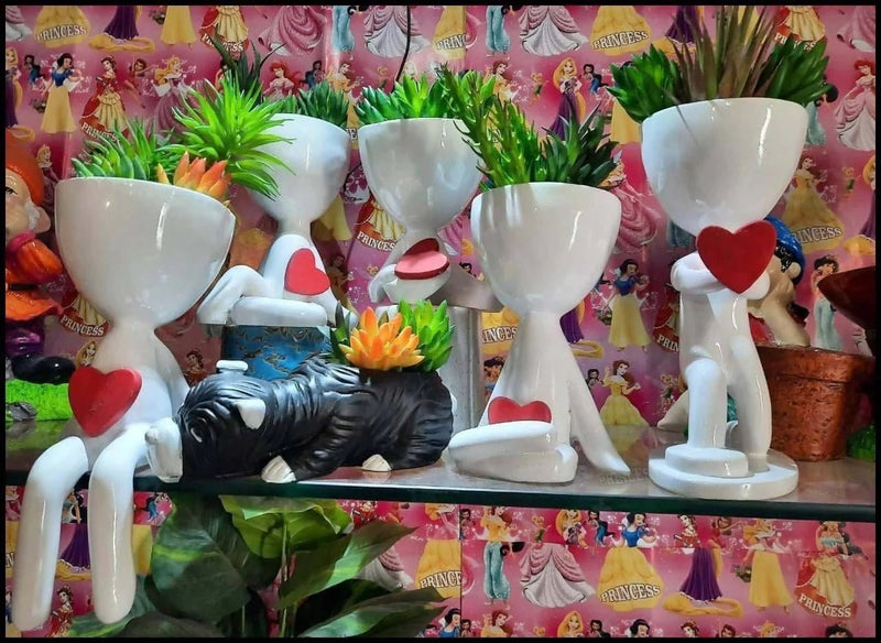 Spacio Decor Pots Pots Heart Yoga Combo of 6