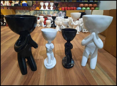 Spacio Decor Pots Pots Praying Yoga Combo of 4