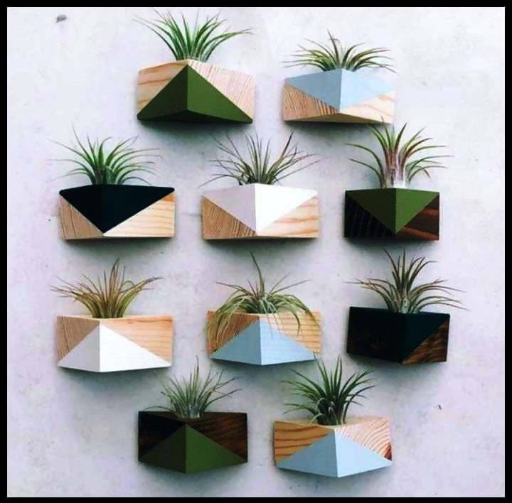 Spacio Decor Pots Pots Wall Hanging Triangles Set of 10