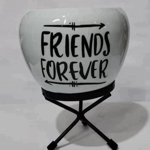 Urban Plants Metal Planter Stand Friends Forever Metallic Planter with Stand